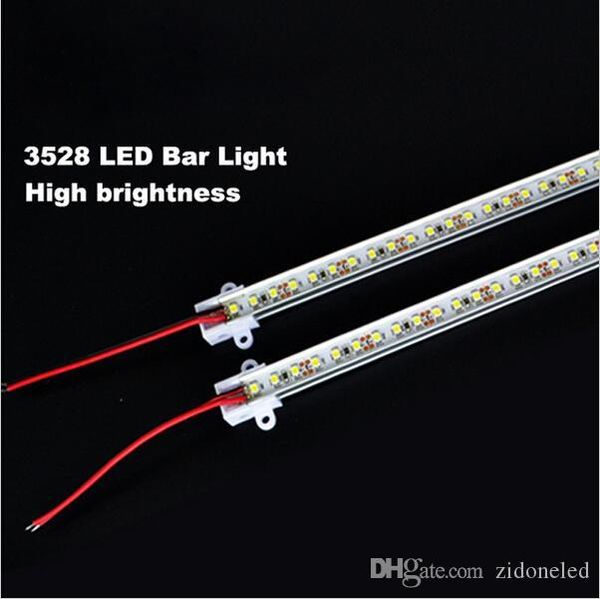 Işık Sıcak / Saf / Soğuk Beyaz 60leds SMD3528 Sert LED 12V Şeritler 50cm Led Bar Işık U Tipi Alüminyum Alaşım Yuvası Led Sert Şeritleri