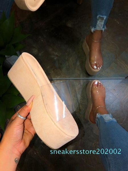 

2020 spring explosion star sky pvc thick slippers comfortable wild color sandals wholesale s02, Black