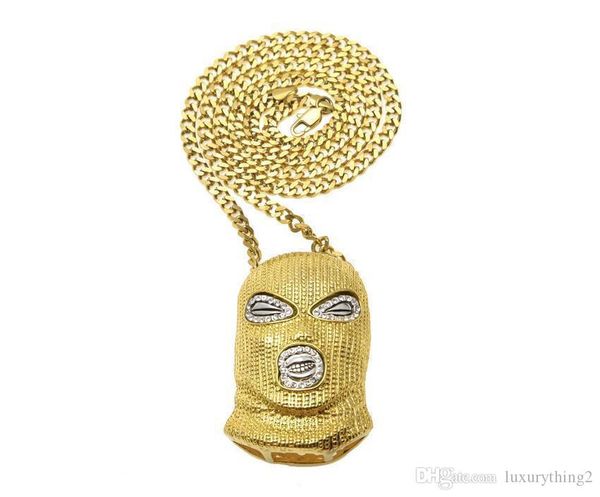 

menship hop csgo pendant necklace punk style 18k alloy gold silver plated mask head charm pendant cuban chain
