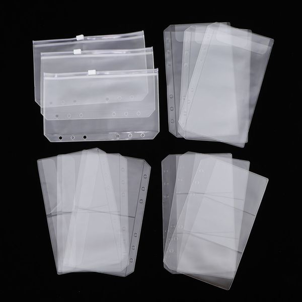 

12 pack binder pocket 6 holes 5.12x3.15inch a6 size zipper folders provide long-term protection for documents pictures