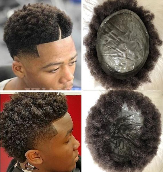 2019 Men Hair System Afro Hair Toupee Men Hairpieces Full Pu Thin Skin Toupee Brown 2 Indian Virgin Remy Human Hair Replacement For Men From