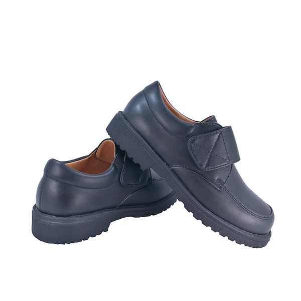 

flat shoes kids boys microfiber leather orthopedic ankle arch support school uniform for children schoolwear, Black;grey