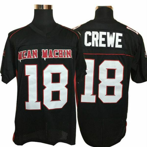 

men's The Longest Yard Jersey Adam Sandler #18 Paul Crewe Mean Machine Black Football Jerseys