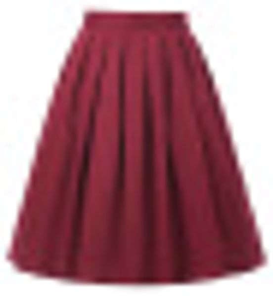 

women vintage 50s midi pinup swing pleated skirt dress high wasit skirt for gift, Black