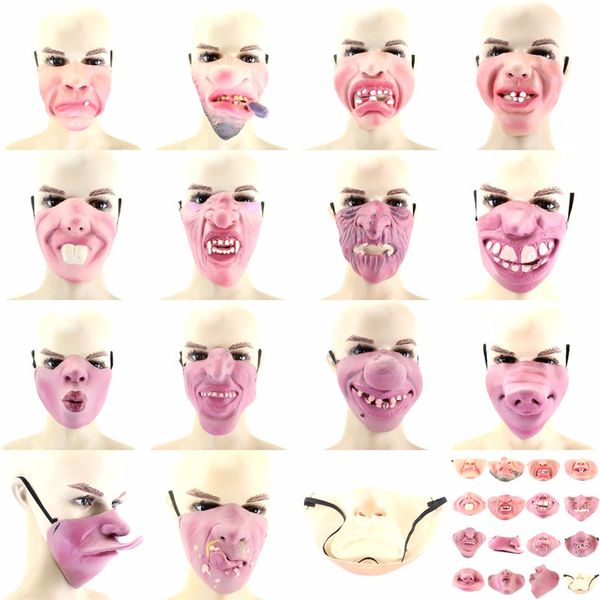 

латекс клоун косплей половина лица ужасная страшная маска хэллоуин ужасная страшная маскарадная маска хэллоуин день дурака клоун латексная м