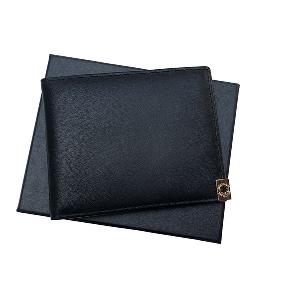

fashion leather luxury men's wallet designer men's wallet short men's wallet card holder with box, Red;black