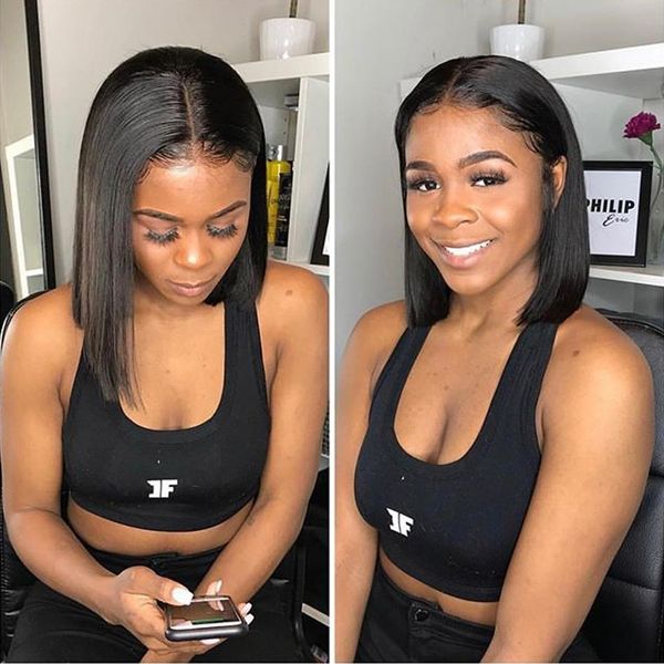 

short bob wigs for black remy women lace front human hair wigs natural wave brazilian hair lace front wigs