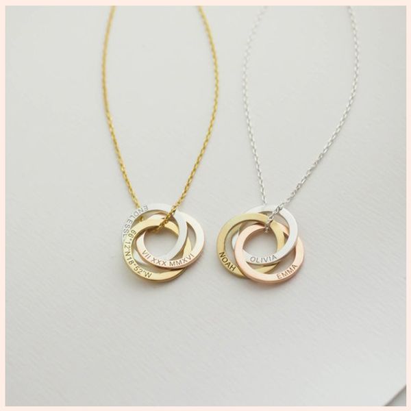 

xiaojing 925 sterling silver pendant necklace personalized custom carved letter eternal necklace fashion jewelry for family gift