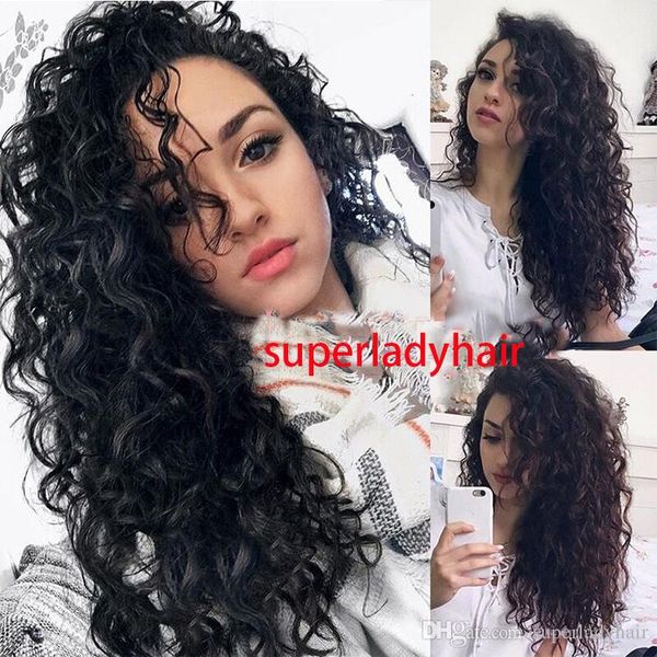 African Small Curly Fluffy Wavy Long Curly Hairpieces Synthetic