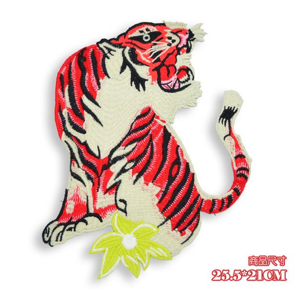 

вышивка тигровыми нашивками для курток, вышитые большие животные значки, аппликации для джинсов, заплатки для одежды gj0442, Black