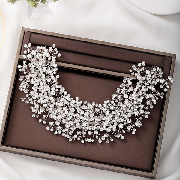 

silver color wedding hair accessories full rhinestone tiaras hairbands women hair jewelry wedding bridal ornaments, Golden;white