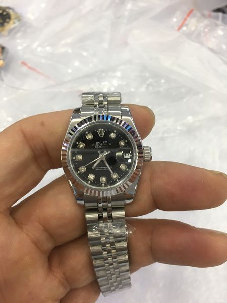 

luxury watch president diamond bezel women stainless watches womens ladies automatic mechanical wristwatch gift, Slivery;brown