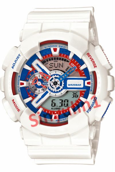 

drop ship men male g style sport wristwatches 2020 new arrival multi-color choose led digital analog dual display watch clock, Slivery;brown