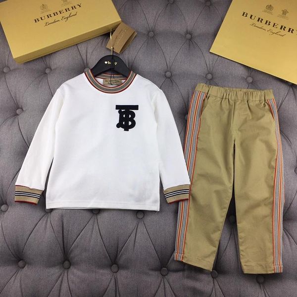 

2019 new children's long sleeve two-piece suit190804#16, White