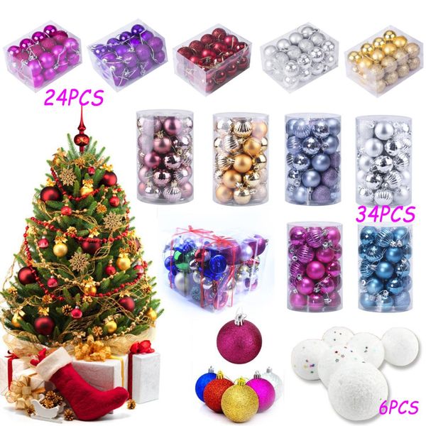 

34pc 40mm christmas tree balls small bauble hanging home party ornament decor