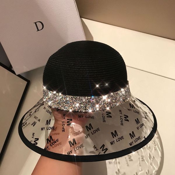 

sun li summer ultraviolet sun pvc fisherman casual all-match simple bucket bucket hat basin hat tide, Blue;gray