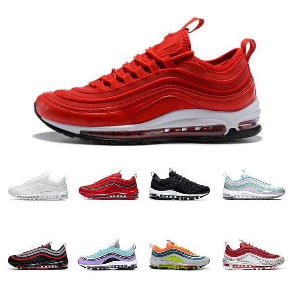

2019 nike air max 97 высокое качество дизайнер тройной белый черный розовый кроссовки мод