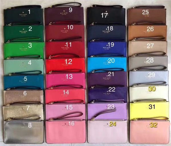 

brand new leather wallets wristlet women purses clutch bags zipper card bag us brand, Red;black