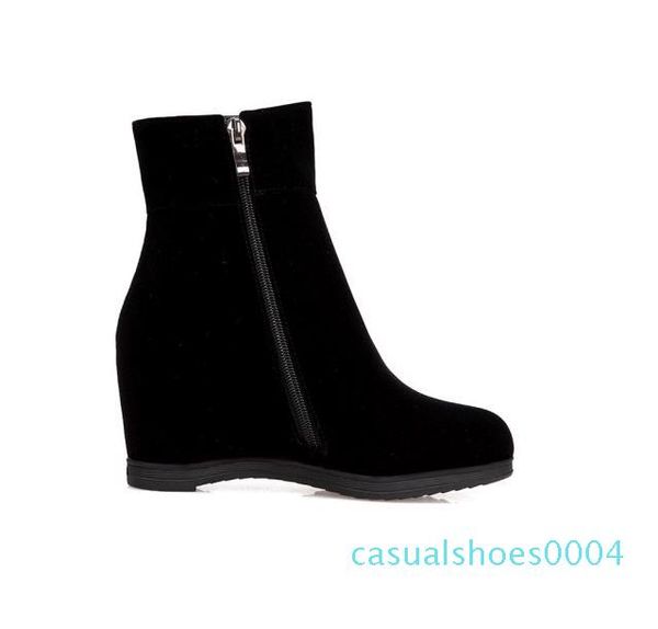 

plus size 34 to 40 41 42 43 women ankle boots red black increased height wedge shoes designer bootie come with box af24