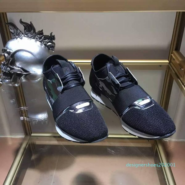 

2019 women men casual shoes designer sneakers shoes mens flats sport shoes chooc genuine leather genuine leather trainers womens d01, Black