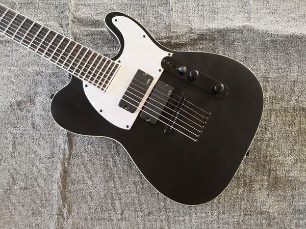 

7 strings matte black stephen carpenter stef t7 electric guitar string neck thru body bridge white pearl pickguard