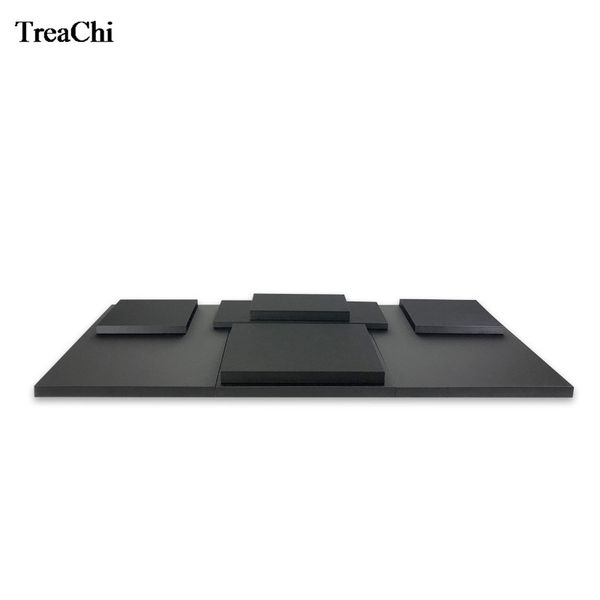 

new faux pu jewelry counter showcase pad wooden jewelry store cabinet platform black display bottom board tray holder, Pink;blue