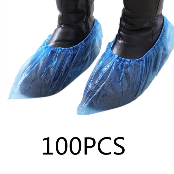 

100pcs disposable plastic anti slip boot safety shoe cover cleaning pvc plastic over shoes shoe boot covers carpet protectors, White;pink