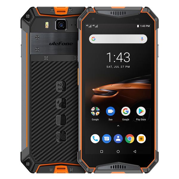 

ulefone armor 3w ip68 waterproof mobile phone 10300mah 5.7" fhd+ octa core 6gb+64gb helio p70 android global version smart
