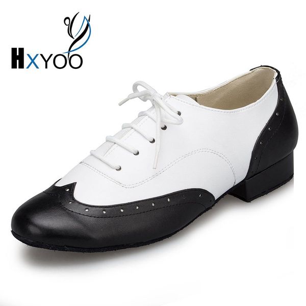 

hxyoo 2017 new model black white mix color men latin dance shoes ballroom shoes salsa tango l147