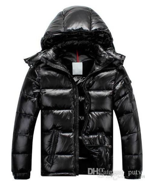 

brand new men women casual down jacket maya down coats mens outdoor fur collar warm feather dress man winter coat outwear jackets parkas, Black
