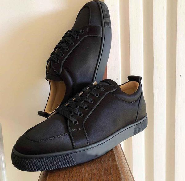 

luxury designer sneakers clfactoryseller red bottom rantulow orlato men's flat shoes low trainers junior men lace-up casual walking, Black