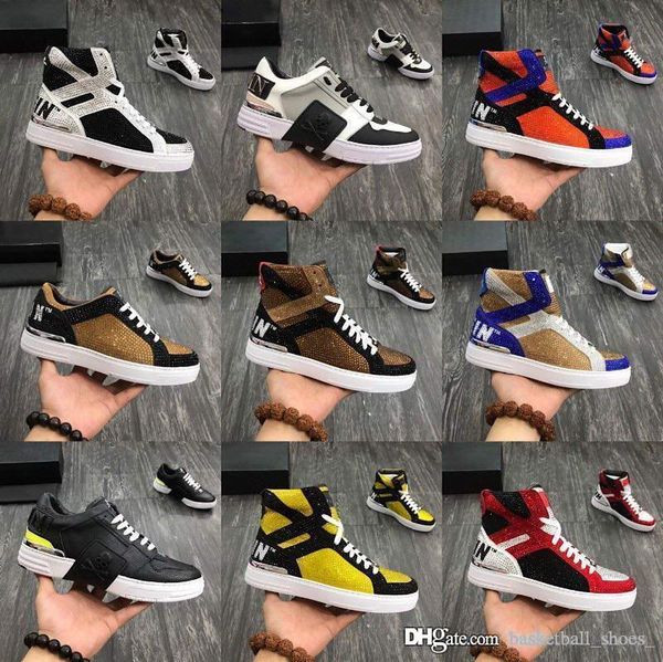 

leading the trend of fashion platform trends wild men shoes shipping upper original material drilling electric show sneakers, Black