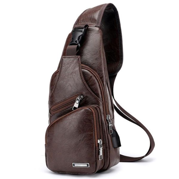 

messenger usb cross body sports casual single shoulder leather chest bag men