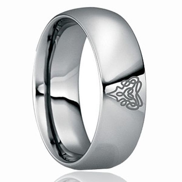 

honest heart laser engraving plain tungsten ring pipe cut wholesales 8mm, Silver