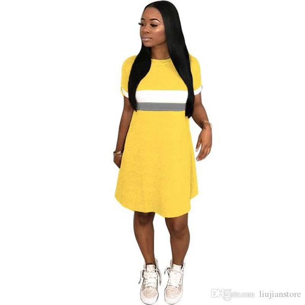 

summer designer womens panelled dresses womens short sleeve dresses ladies casual loose dresses, Black;gray