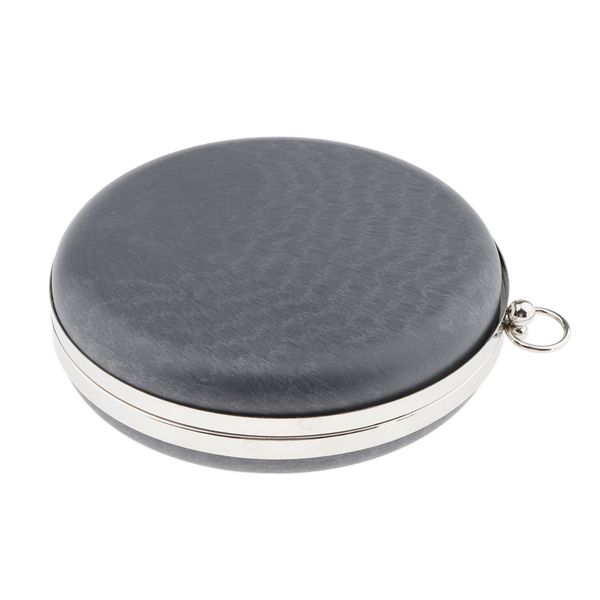 

round box purse frame body bag frame with pocket closure for purse diy handmade, Black