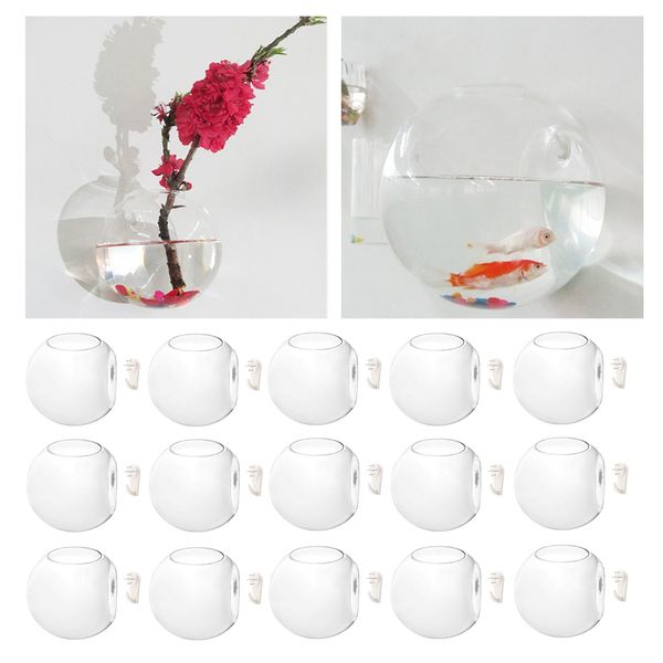 

15x clear wall hanging planters glass terrariums vase wall succulents globe