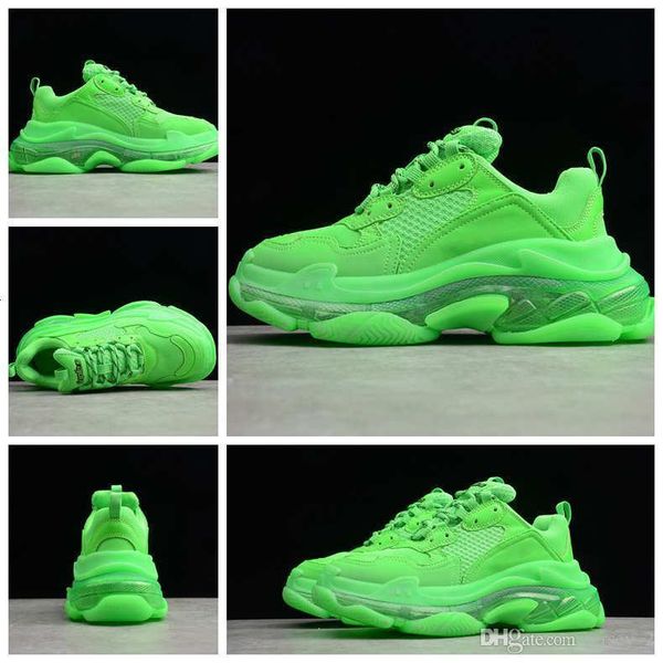 

2019 новых пар зеленый кристалл bottom повседневная обувь люкс 17fw triple-s папа обувь тройной s спорт кроссовки мужчины женщины старый дед, Black