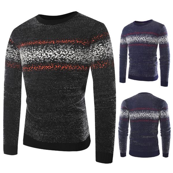 

mens winter warm slim fit o-neck sweater | 2018 brand new male pullover classic long sleeve knitted casual sweater pull homme, White;black