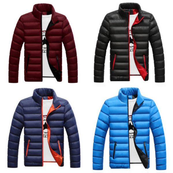 

men's winter warm padded down jacket ski jacket snow coat climbing parkas coats zipper cotton outwear male fashion clothing, Black