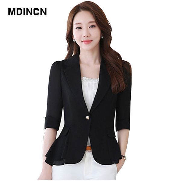 

mdincn womens formal suits workwear office lady uniform designs office blazers feminino elegant business coats, White;black