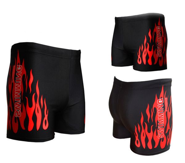 

men burning fire swimming brief breathable short sports underwear summer swim trunks