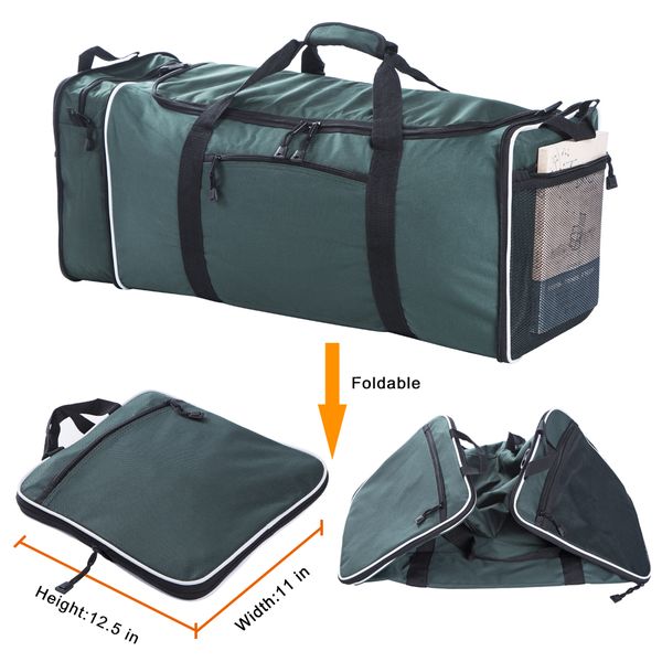 

large travel duffel bag 11x12.5x25 inch with 57l capacity polyester travel duffle bags foldable bag single shoulder strap