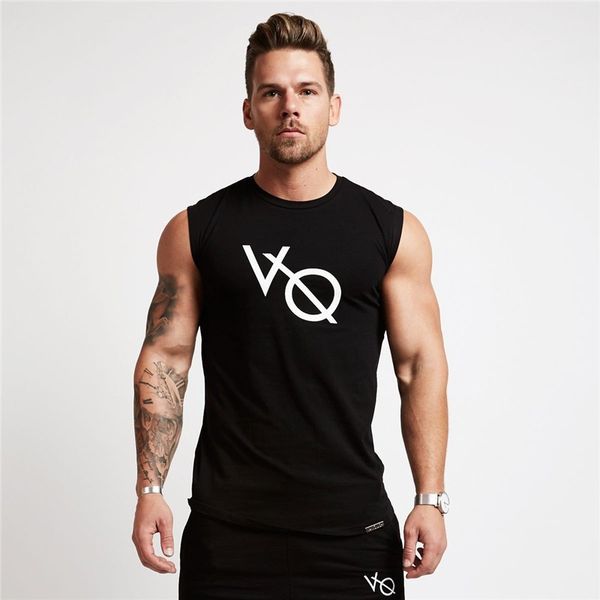

2019 brand men's vest t sleeveless shirt for men's sports fitness cotton men's fashion vest