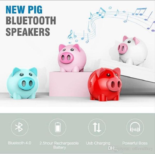 

a01 cute cartoon pig portsble mini bluetooth wireless speaker support fm radio and tf card portable mini lovely sp