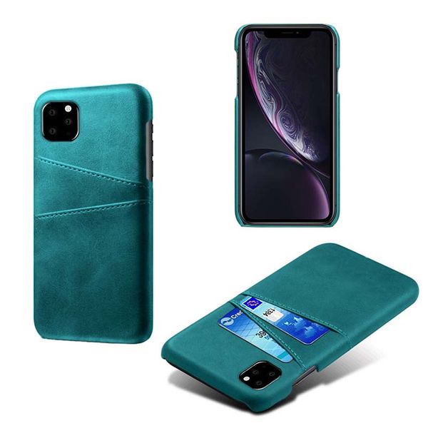 

new wallet pu leather phone case calf pattern leather skin back cover with card slots for iphone 11 pro max xr 8 6