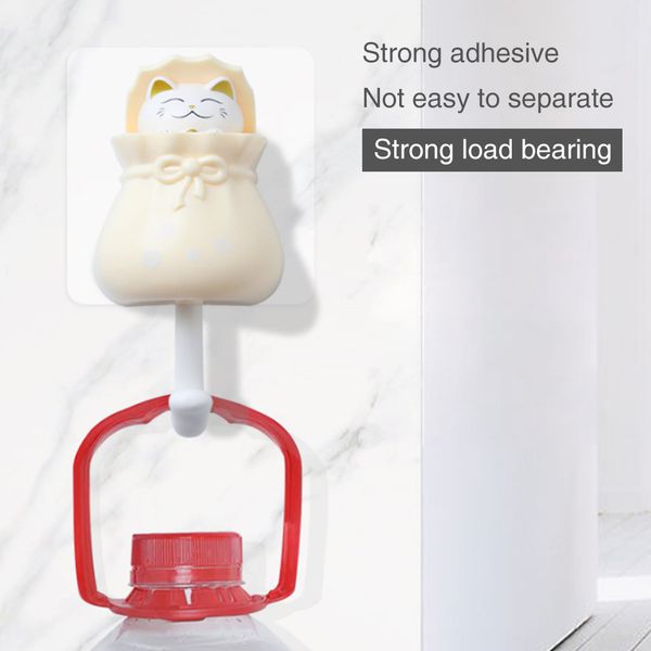 

sundries cute self adhesive abs no trace strong bearing clothes cartoon cat bedroom kitchen wall mounted key hook decorative