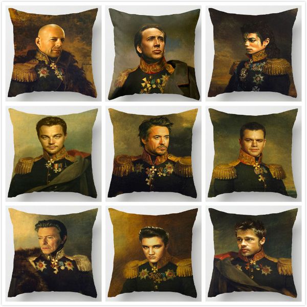 

selling elvis presley michael jackson david bowie brad pitt customized zippered square throw pillowcase sham protector pillow case