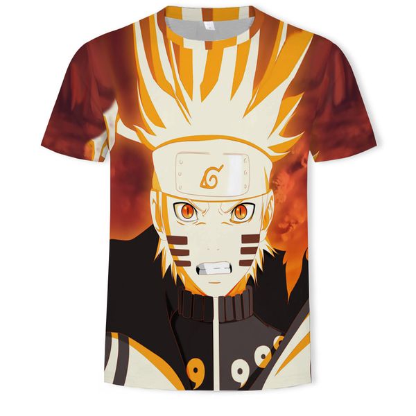

mens designer 3d printed naruto anime round collar t-shirt, White;black