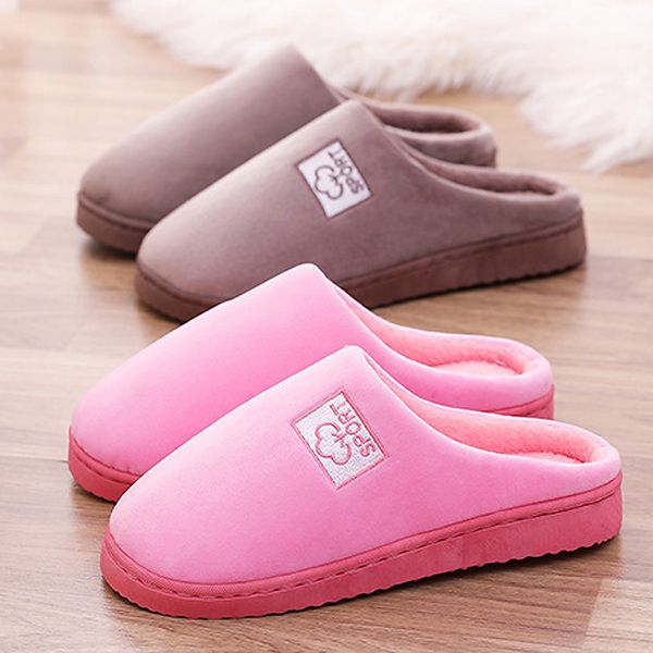 

embroidery flower women home slippers girls boys couple non-slip winter warm house shoes women indoor outdoor slippers zapatilla, Black